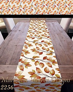 Brown leaves table runner