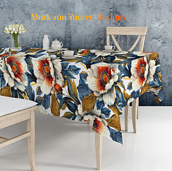 Large flower tablecloth