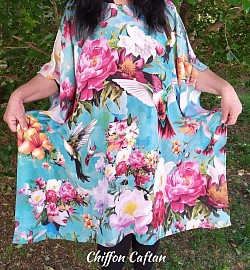 Birds and flowers Chiffon caftan - One size fits all - R465.00