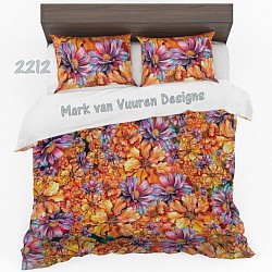 Purple and orange Duvet cover set