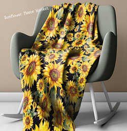 Sunflower fleece blanket