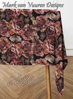 Brown on black tablecloth