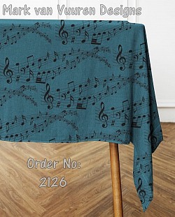 Music notes tablecloth