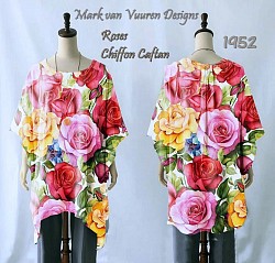 Roses chiffon caftan