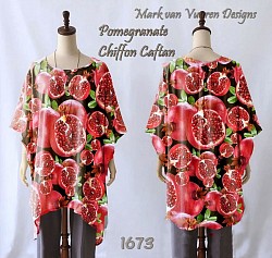 Pomegranate chiffon caftan