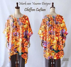Orange and purple chiffon caftan