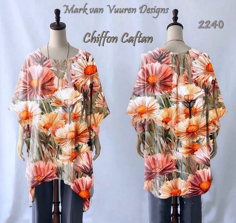 Wild flowers chiffon caftan