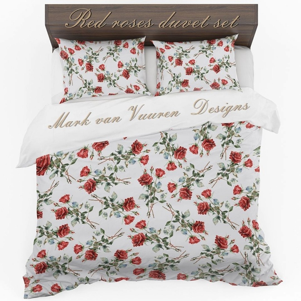 Red roses duvet cover set